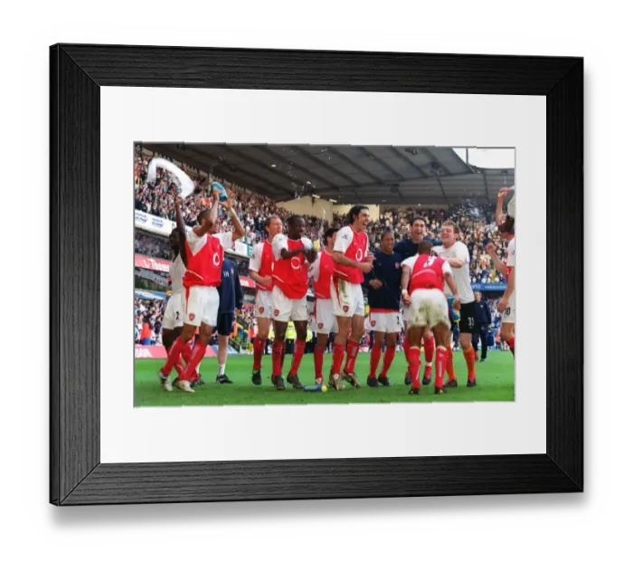 Framed Print : Arsenal's Victory Celebration at White Hart Lane, FA Premiership 2003-04