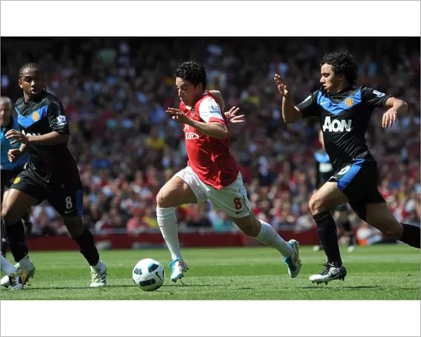 Samir Nasri (Arsenal) Fabio and Anderson (Man Utd). Arsenal 1: 0 Manchester United