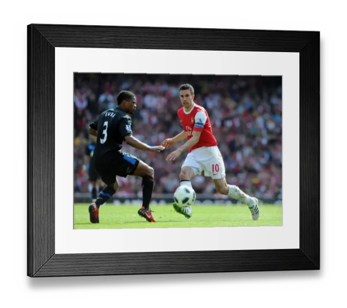 Framed Print : Robin van Persie (Arsenal) Patrice Evra (Man Utd). Arsenal 1: 0 Manchester United