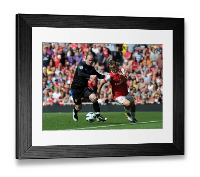 Framed Print : Jack Wilshere (Arsenal) Wayne Rooney (Man Utd). Arsenal 1: 0 Manchester United Framed Print : Jack Wilshere (Arsenal) Wayne Rooney (Man Utd). Arsenal 1: 0 Manchester United