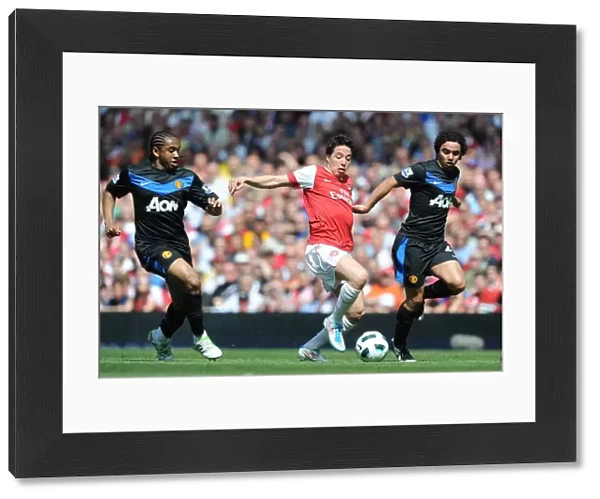 Samir Nasri (Arsenal) Fabio and Anderson (Man United). Arsenal 1: 0 Manchester United