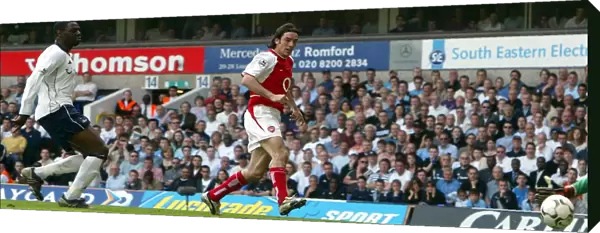 Robert Pires scoring Arsenals 2nd goal. Tottenham Hotspur v Arsenal
