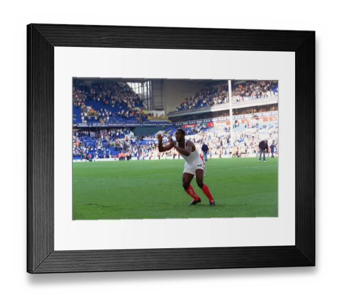 Framed Print : Kolo Toure's Euphoric Back Flip: Arsenal's FA Premiership Victory over Tottenham, 2004 Framed Print : Kolo Toure's Euphoric Back Flip: Arsenal's FA Premiership Victory over Tottenham, 2004