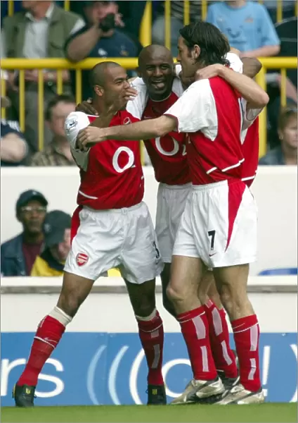 Patrick Vieira and Robert Pires: Celebrating Arsenal's First Goal at White Hart Lane, 2004