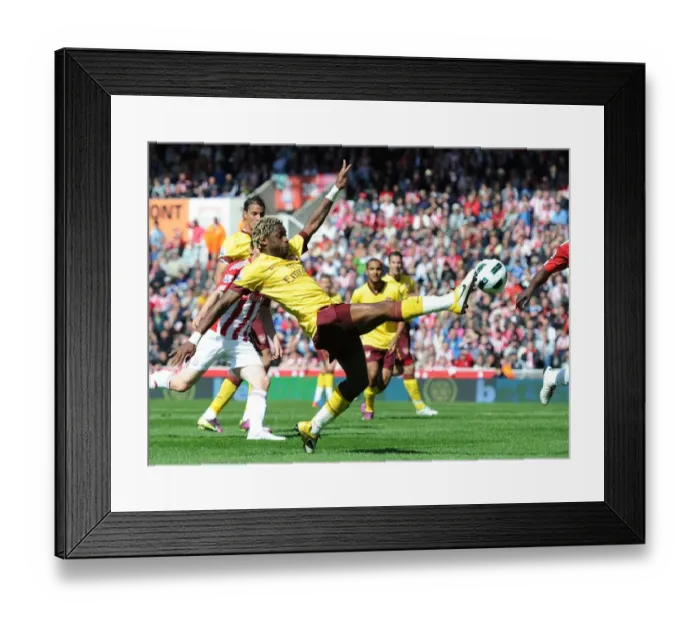 Framed Print : Alex Song (Arsenal). Stoke City 3: 1 Arsenal, Barclays Premier League, The Britannia Stadium