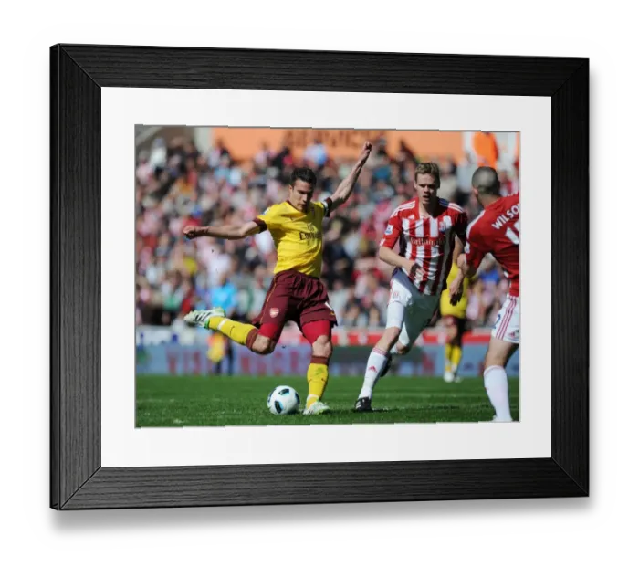 Framed Print : Robin van Persie Scores Stunner Past Asmir Begovic: Arsenal's 1-3 Comeback at Stoke, Premier League 2011