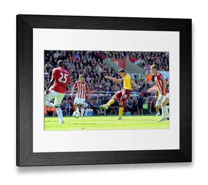 Framed Print : Robin van PErsie scores Arsenals goal. Stoke City 3: 1 Arsenal. Barclays Premier League