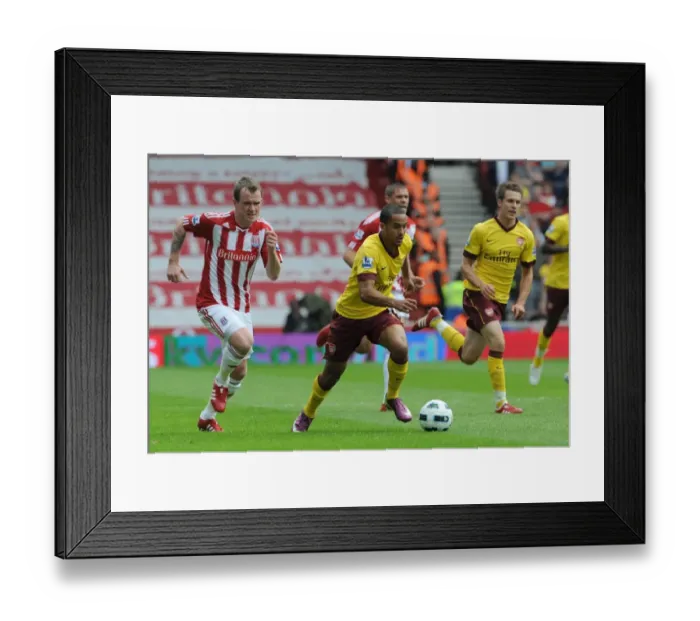 Framed Print : Theo Walcott (Arsenal) Glen Whelan (Stoke). Stoke City 3: 1 Arsenal. Barclays Premier League Framed Print : Theo Walcott (Arsenal) Glen Whelan (Stoke). Stoke City 3: 1 Arsenal. Barclays Premier League