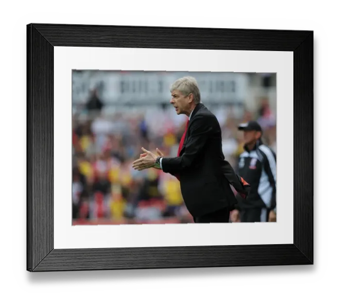 Framed Print : Arsenal manager Arsene Wenger. Stoke City 3: 1 Arsenal, Barclays Premier League Framed Print : Arsenal manager Arsene Wenger. Stoke City 3: 1 Arsenal, Barclays Premier League