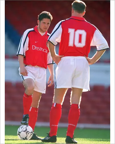 Graham Barrett and Dennis Bergkamp (Arsenal)