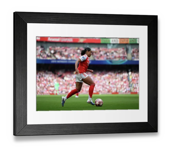 Framed Print : Arsenal FC v OL Lyonnes - UEFA Women's Champions League 2025 / 26 Semi-Final First Leg Arsenal FC v OL Lyonnes - UEFA Women's Champions League 2025 / 26 Semi-Final First Leg