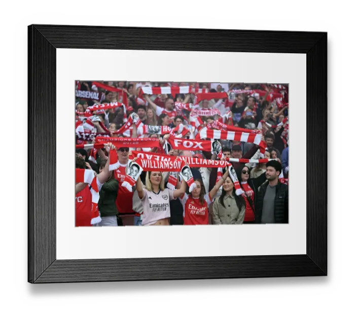 Framed Print : Arsenal FC v OL Lyonnes - UEFA Women's Champions League 2025 / 26 Semi-Final First Leg Arsenal FC v OL Lyonnes - UEFA Women's Champions League 2025 / 26 Semi-Final First Leg