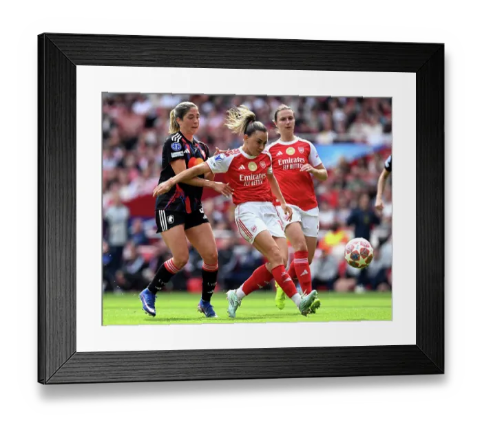 Framed Print : Arsenal FC v OL Lyonnes - UEFA Women's Champions League 2025 / 26 Semi-Final First Leg Arsenal FC v OL Lyonnes - UEFA Women's Champions League 2025 / 26 Semi-Final First Leg