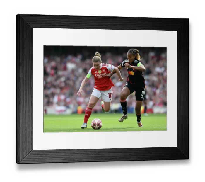 Framed Print : Arsenal FC v OL Lyonnes - UEFA Women's Champions League 2025 / 26 Semi-Final First Leg Arsenal FC v OL Lyonnes - UEFA Women's Champions League 2025 / 26 Semi-Final First Leg