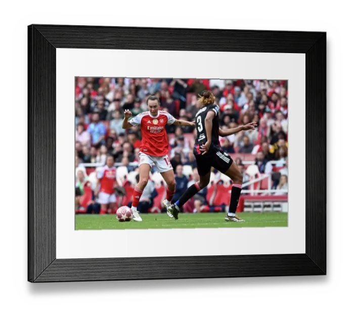 Framed Print : Arsenal FC v OL Lyonnes - UEFA Women's Champions League 2025 / 26 Semi-Final First Leg Arsenal FC v OL Lyonnes - UEFA Women's Champions League 2025 / 26 Semi-Final First Leg