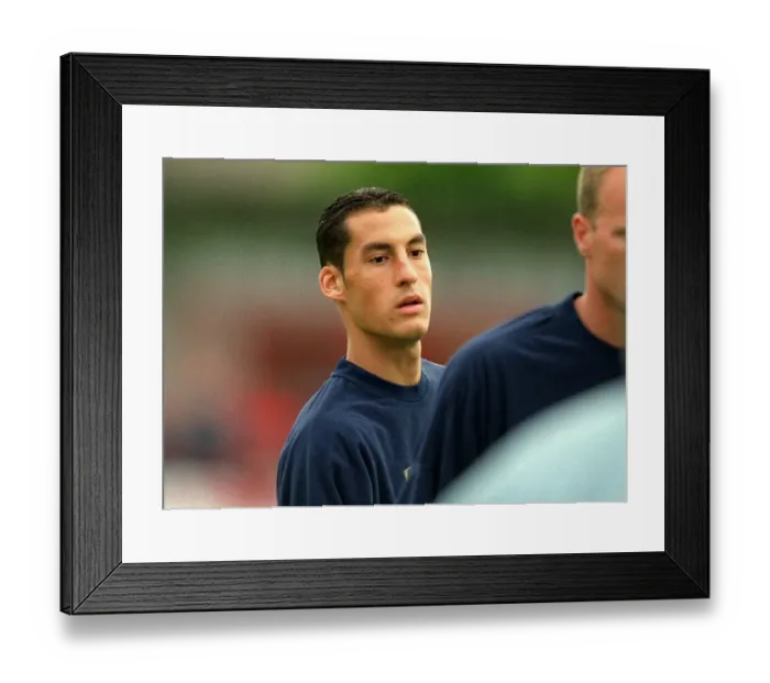 Framed Print : Arsenal's David Grondin Scores in Pre-Season Friendly Against Borehamwood FC, 2001 Framed Print : Arsenal's David Grondin Scores in Pre-Season Friendly Against Borehamwood FC, 2001