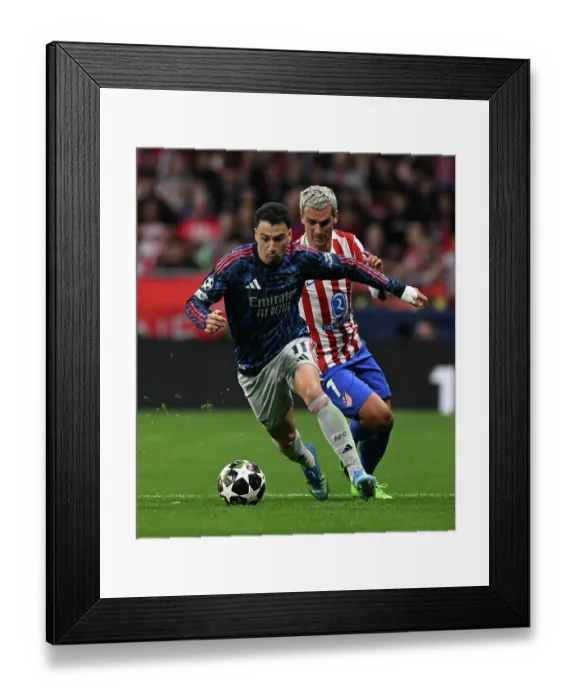 Framed Print : Atletico de Madrid v Arsenal FC - UEFA Champions League 2025 / 26 Semi Final First Leg
