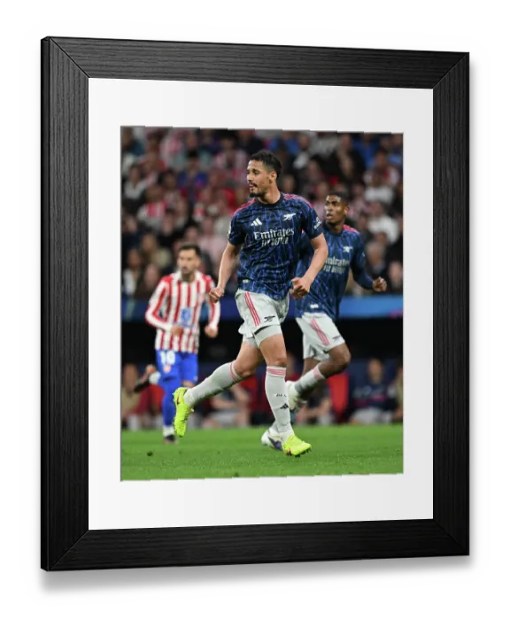 Framed Print : Atletico de Madrid v Arsenal FC - UEFA Champions League 2025 / 26 Semi Final First Leg