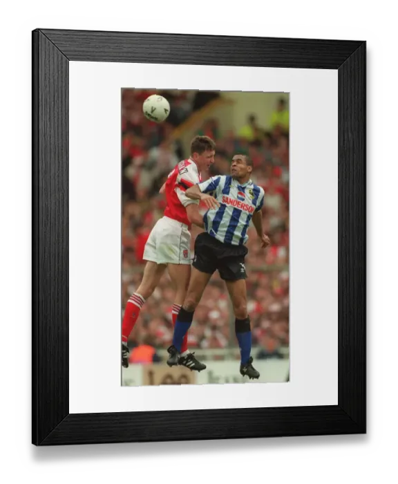 Framed Print : Andy Linighan (Arsenal) and Mark Bright (Sheff Wed) Framed Print : Andy Linighan (Arsenal) and Mark Bright (Sheff Wed)