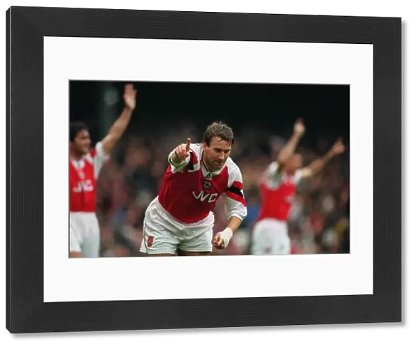Paul Merson celebrates scoring for Arsenal