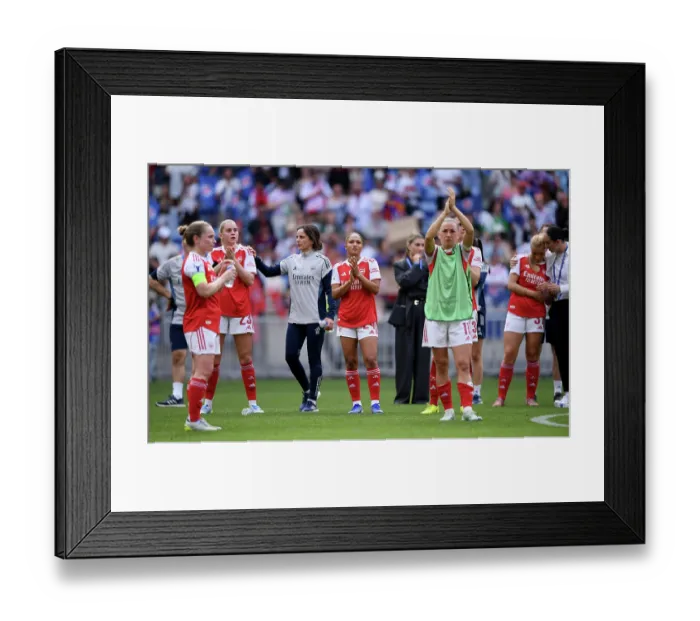 Framed Print : OL Lyonnes v Arsenal FC - UEFA Women's Champions League 2025 / 26 Semi-Final Second Leg OL Lyonnes v Arsenal FC - UEFA Women's Champions League 2025 / 26 Semi-Final Second Leg