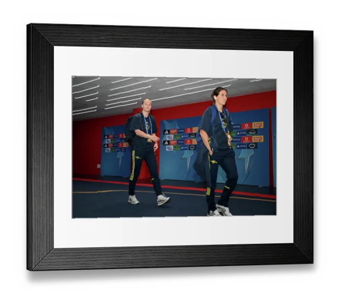 Framed Print : OL Lyonnes v Arsenal FC - UEFA Women's Champions League 2025 / 26 Semi-Final Second Leg OL Lyonnes v Arsenal FC - UEFA Women's Champions League 2025 / 26 Semi-Final Second Leg