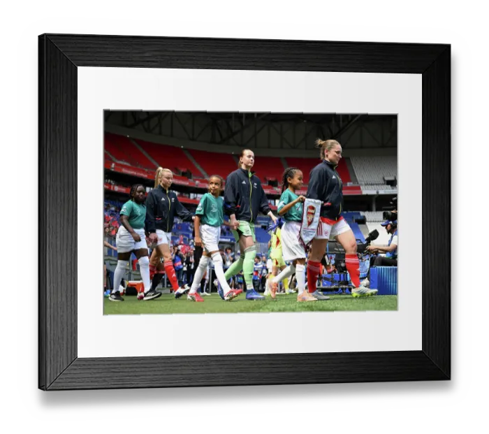 Framed Print : OL Lyonnes v Arsenal FC - UEFA Women's Champions League 2025 / 26 Semi-Final Second Leg OL Lyonnes v Arsenal FC - UEFA Women's Champions League 2025 / 26 Semi-Final Second Leg