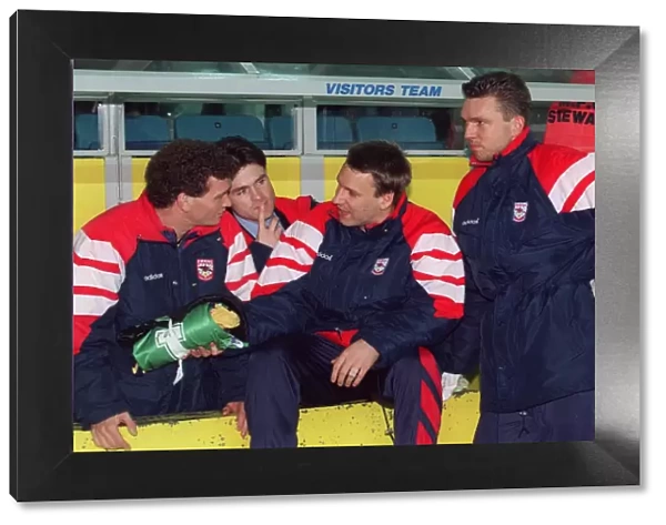 John Jensen, Anders Limpar, Paul Merson and Alan Miller (Arsenal)