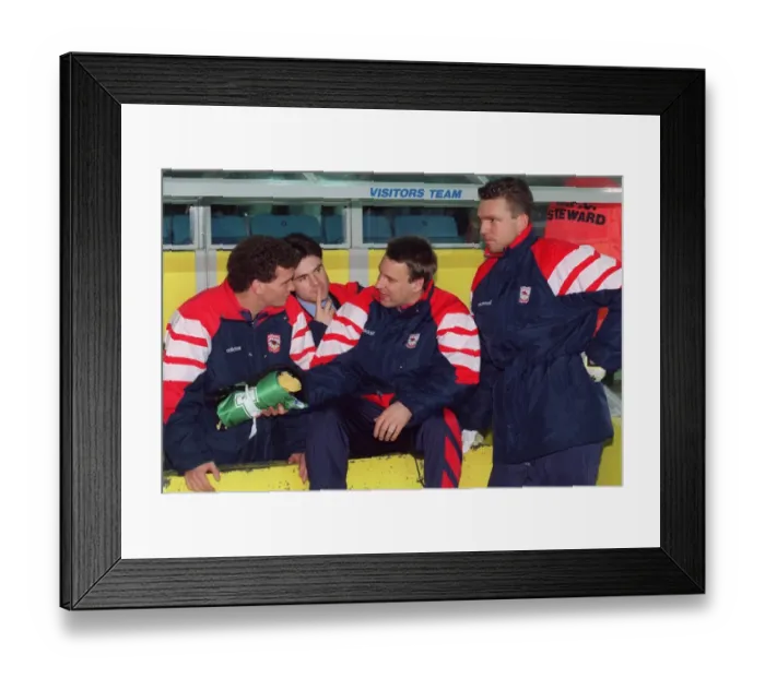 Framed Print : John Jensen, Anders Limpar, Paul Merson and Alan Miller (Arsenal) Framed Print : John Jensen, Anders Limpar, Paul Merson and Alan Miller (Arsenal)