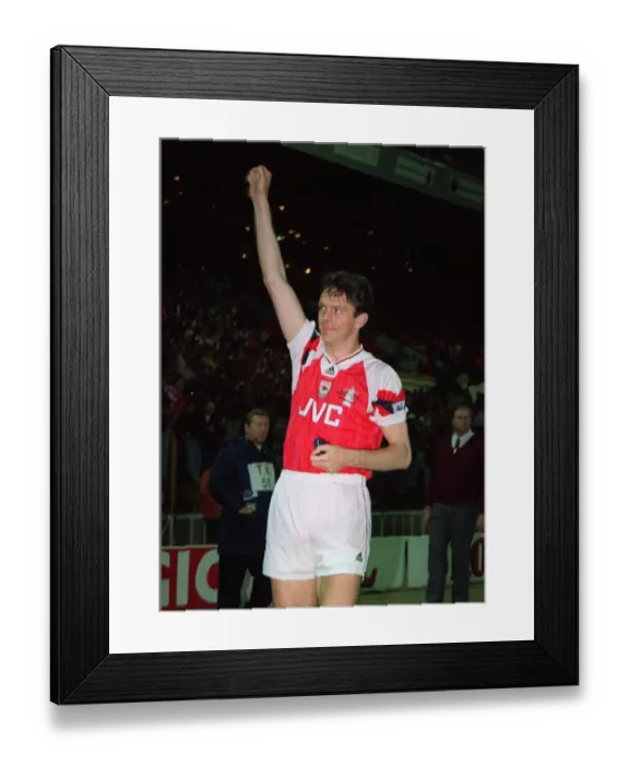 Framed Print : David O Leary (Arsenal) celebrates winning the FA Cup Framed Print : David O Leary (Arsenal) celebrates winning the FA Cup