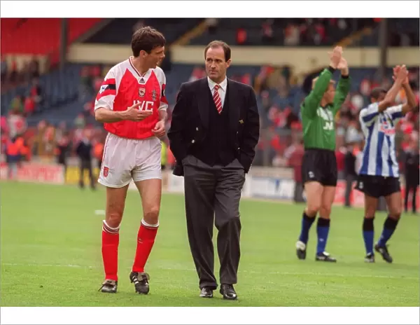 David O Leary talks to Arsenal Manager George Graham after the game