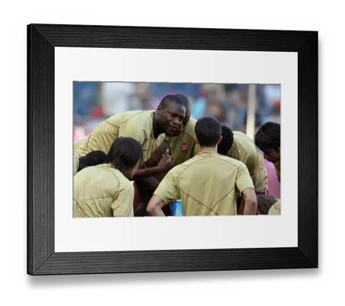 Framed Print : William Gallas Rallies Arsenal Team Before Salzburg Pre-Season Match