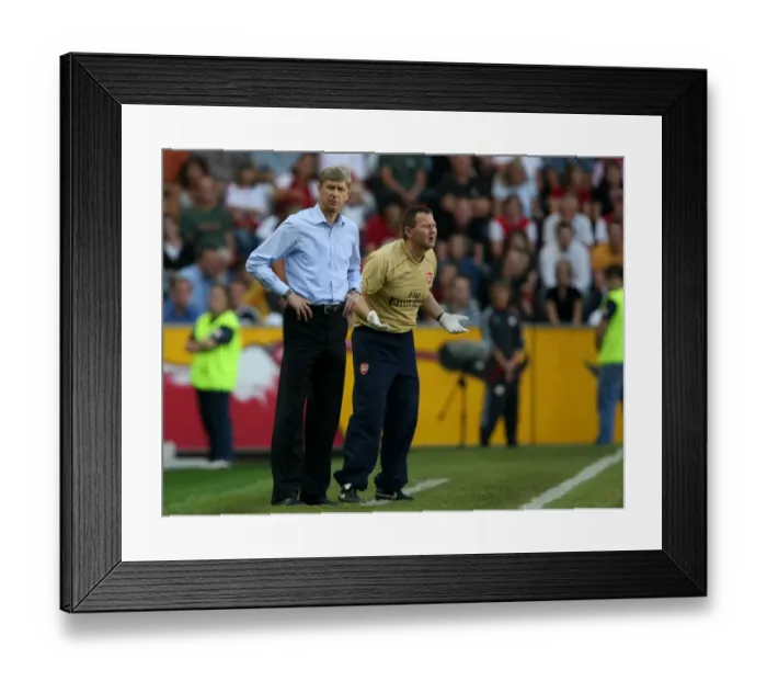 Framed Print : Arsene Wenger the Arsenal Manager with Gary Lewin Arsenal Physio Framed Print : Arsene Wenger the Arsenal Manager with Gary Lewin Arsenal Physio
