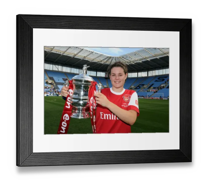 Framed Print : Jennifer Beattie (Arsenal) with the FA Cup Trophy. Arsenal Ladies 2: 0 Bristol Academy Framed Print : Jennifer Beattie (Arsenal) with the FA Cup Trophy. Arsenal Ladies 2: 0 Bristol Academy