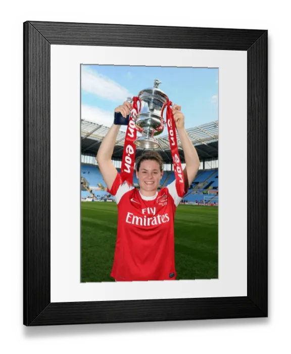Framed Print : Jennifer Beattie with the FA Cup: Arsenal's Victory over Bristol Academy Framed Print : Jennifer Beattie with the FA Cup: Arsenal's Victory over Bristol Academy