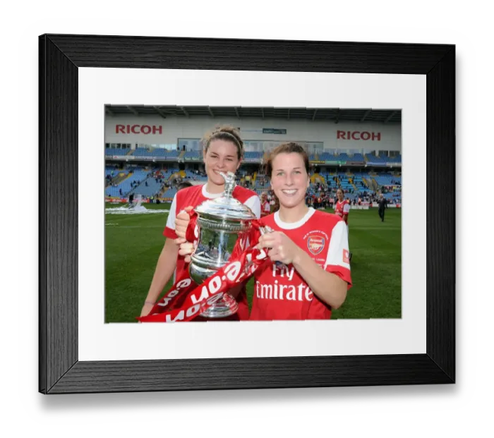 Framed Print : Jennifer Beattie and Niamh Fahey (Arsenal) with the FA Cup Trophy. Arsenal Ladies 2 Framed Print : Jennifer Beattie and Niamh Fahey (Arsenal) with the FA Cup Trophy. Arsenal Ladies 2