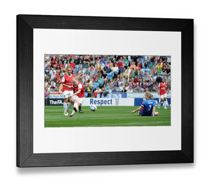 Framed Print : Kim Little scores Arsenals 1st goal past Corinne Yorston (Bristol) Framed Print : Kim Little scores Arsenals 1st goal past Corinne Yorston (Bristol)