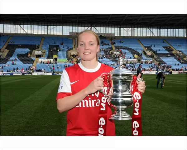 Kim Little (Arsenal) with the FA Cup Trophy. Arsenal Ladies 2: 0 Bristol Academy