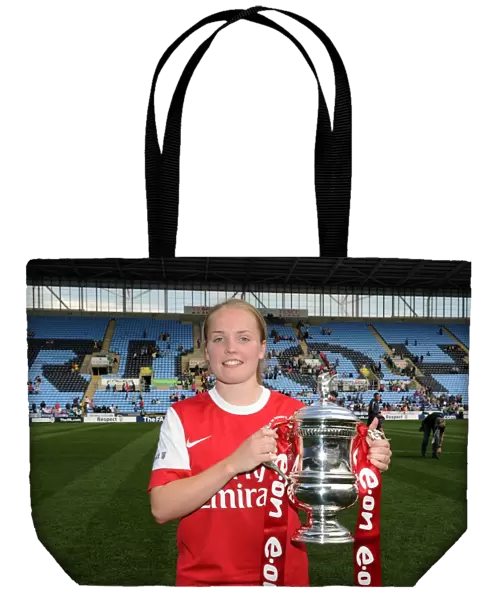 Kim Little (Arsenal) with the FA Cup Trophy. Arsenal Ladies 2: 0 Bristol Academy