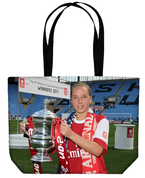 Jordan Nobbs (Arsenal) with the FA Cup Trophy. Arsenal Ladies 2: 0 Bristol Academy