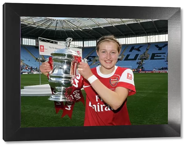 Ellen White (Arsenal) with the FA Cup Trophy. Arsenal Ladies 2: 0 Bristol Academy