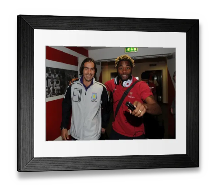 Framed Print : Alex Song (Arsenal) Robert Pires (Aston Villa). Arsenal 1: 2 Aston Villa