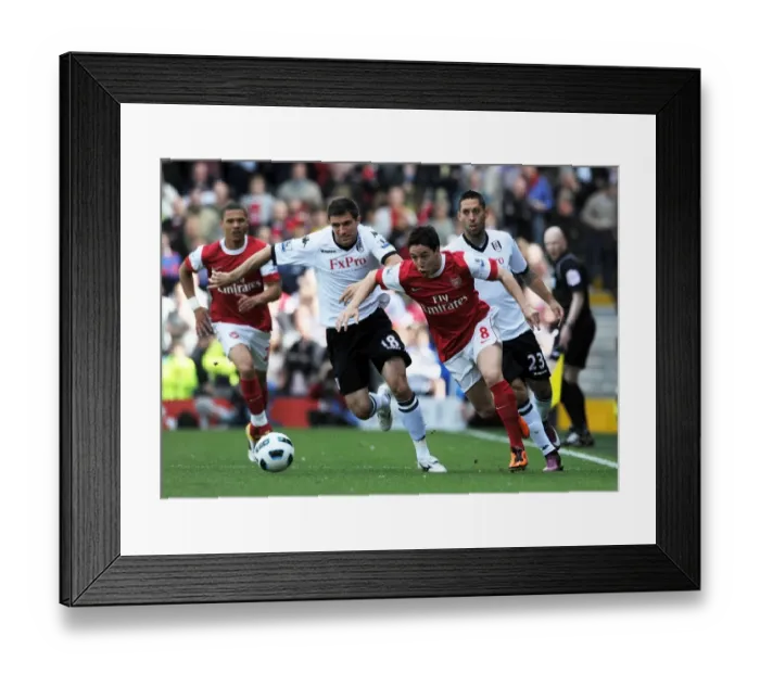 Framed Print : Nasri vs Hughes: Thrilling Draw at Craven Cottage, Arsenal vs Fulham, Premier League 2010-11