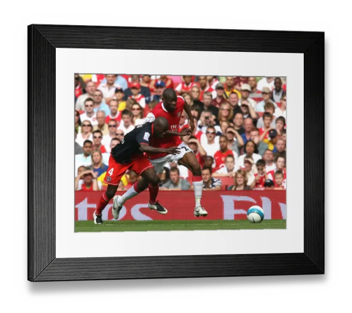 Framed Print : Abou Diaby (Arsenal) Youssuf Mulumbu (PSG)