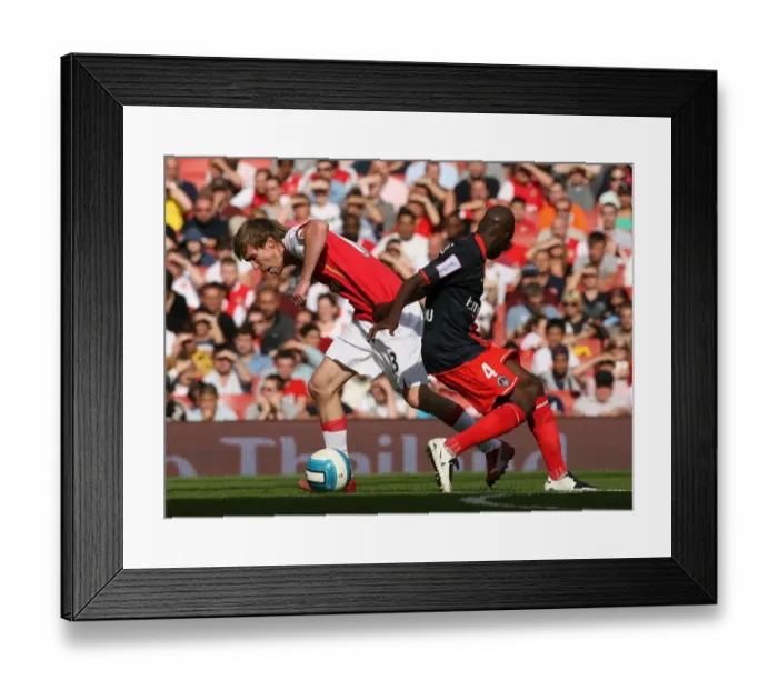 Framed Print : Alex Hleb (Arsenal) Youssuf Mulumbu (PSG) Framed Print : Alex Hleb (Arsenal) Youssuf Mulumbu (PSG)