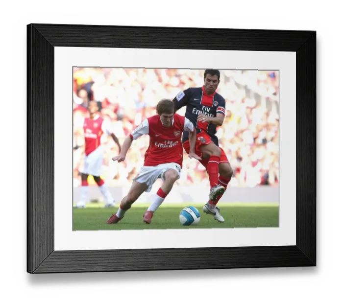 Framed Print : Alex Hleb (Arsenal) Pauleta (PSG)