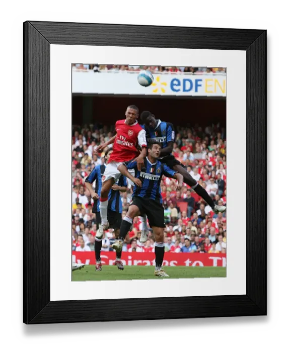 Framed Print : Kieran Gibbs (Arsenal) Mario Burwuah (Inter) Framed Print : Kieran Gibbs (Arsenal) Mario Burwuah (Inter)