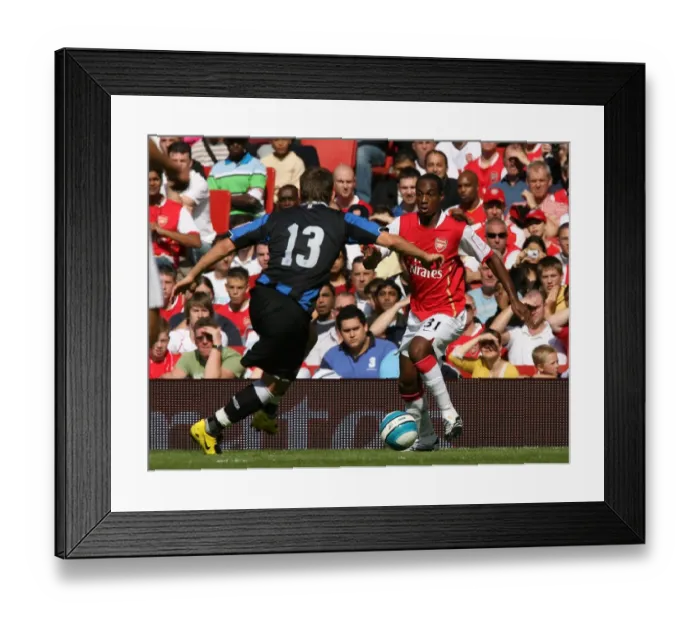 Framed Print : Justin Hoyte (Arsenal) Attilo Filkor (Inter) Framed Print : Justin Hoyte (Arsenal) Attilo Filkor (Inter)