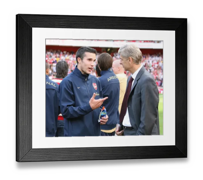 Framed Print : Robin van Perise (Arsenal) and Arsene Wenger Arsenal Manager