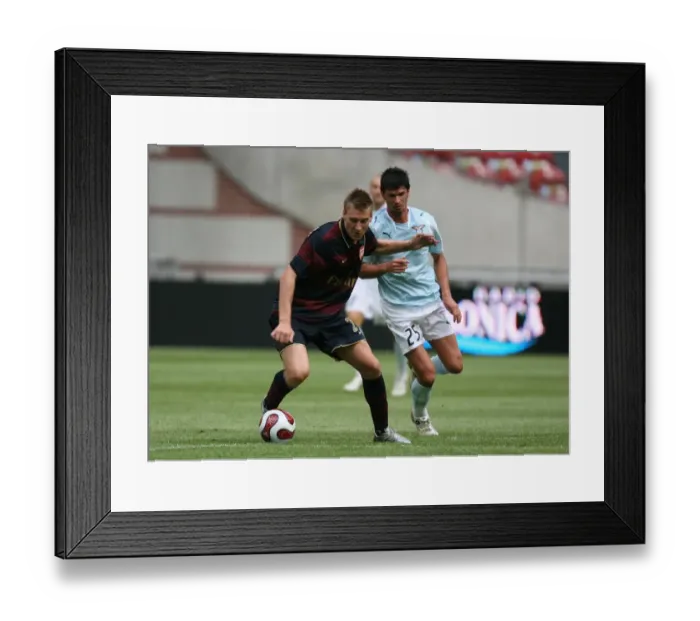Framed Print : Arsenal's Bendtner and Cribari Clash in Amsterdam: Arsenal 2-1 Lazio, Day 1 of the Amsterdam Tournament (2007) Framed Print : Arsenal's Bendtner and Cribari Clash in Amsterdam: Arsenal 2-1 Lazio, Day 1 of the Amsterdam Tournament (2007)